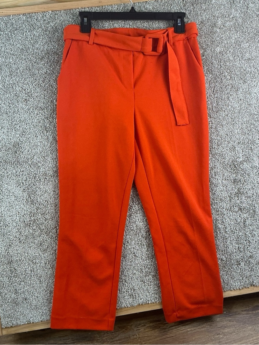 Jules & Leopold Orange High-Waist Belted Tapered Trousers